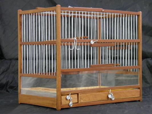 Amazing Wooden Hand Crafted Bird Cage; Slide Out Tray, Plexiglas.