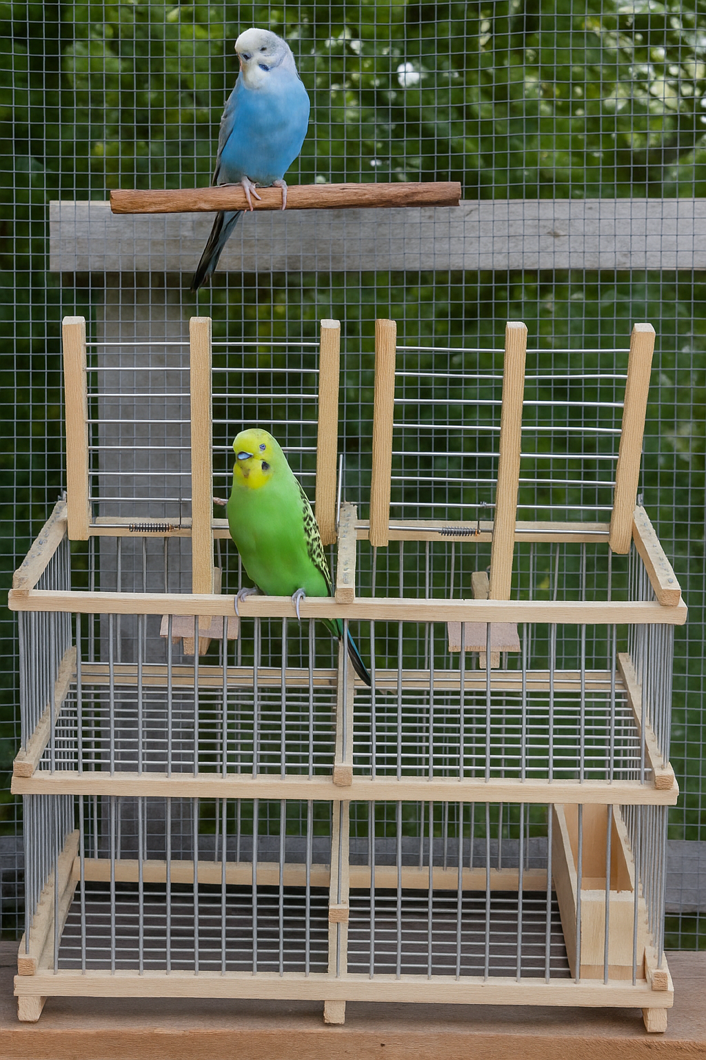 Humane Dual-Compartment Bird Trap with Call Bird Cage – Safe Live Capture for Lost or Escaped Birds