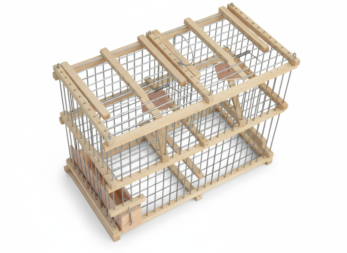Humane Dual-Compartment Bird Trap with Call Bird Cage – Safe Live Capture for Lost or Escaped Birds
