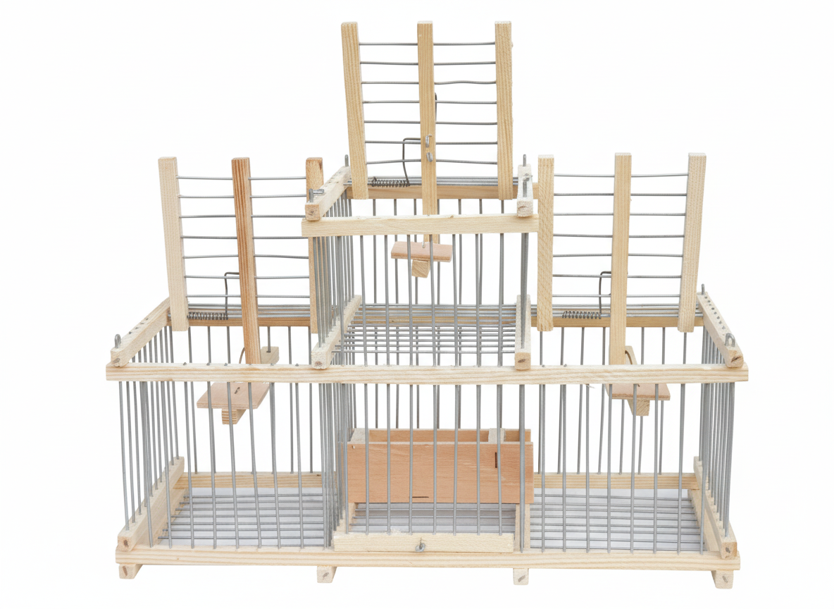 Triple Bird Trap Cage – 3 Spring-Loaded Doors for Safe, Humane Live Capture