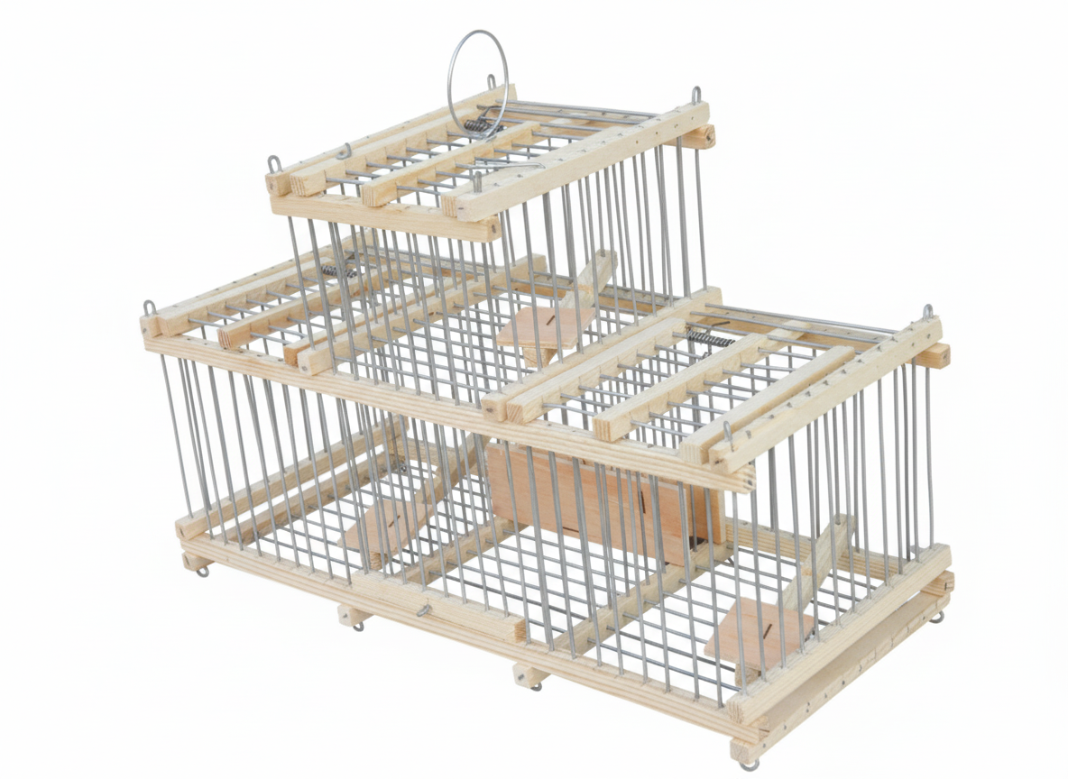 Triple Bird Trap Cage – 3 Spring-Loaded Doors for Safe, Humane Live Capture