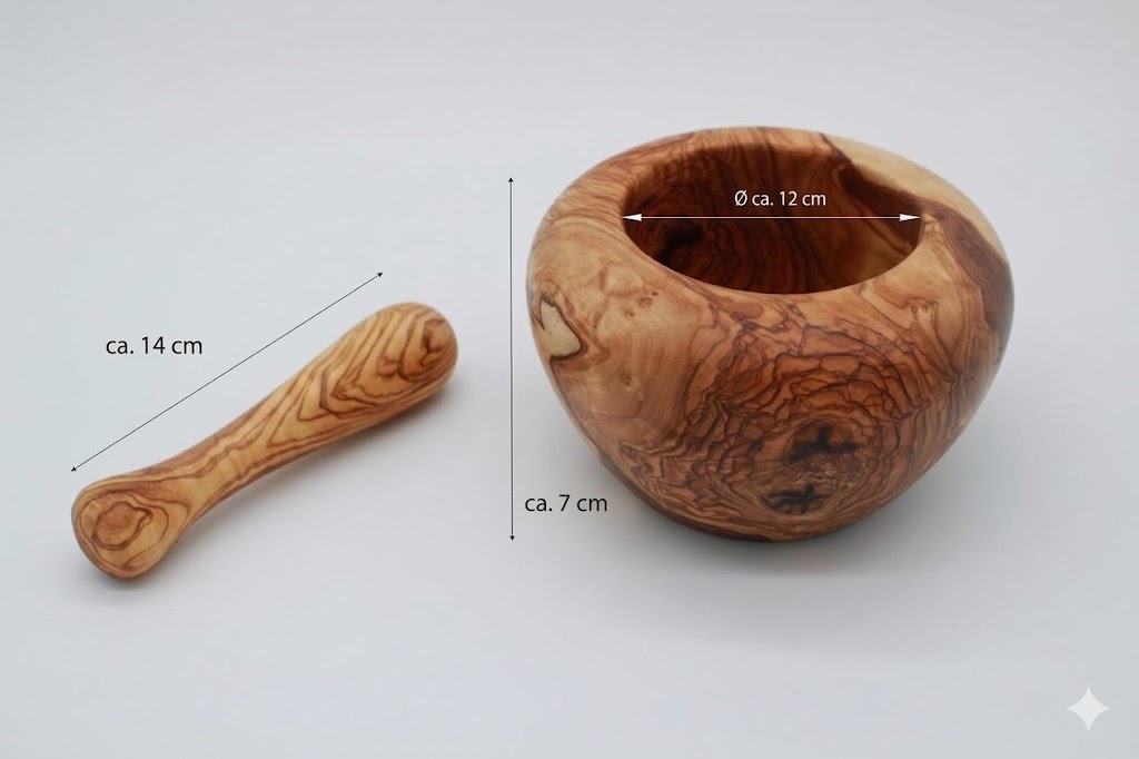Set of  Olive Wood Mortar and Pestle