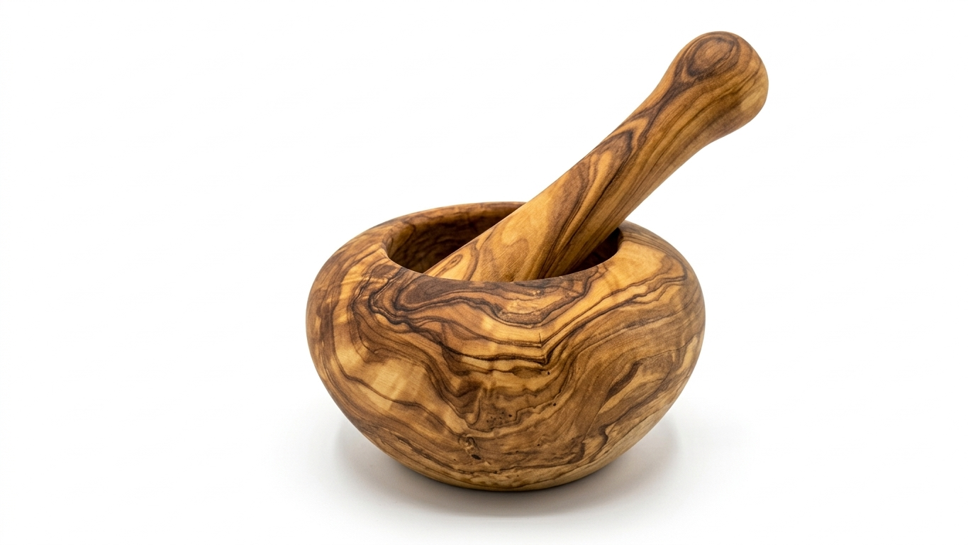 Set of  Olive Wood Mortar and Pestle