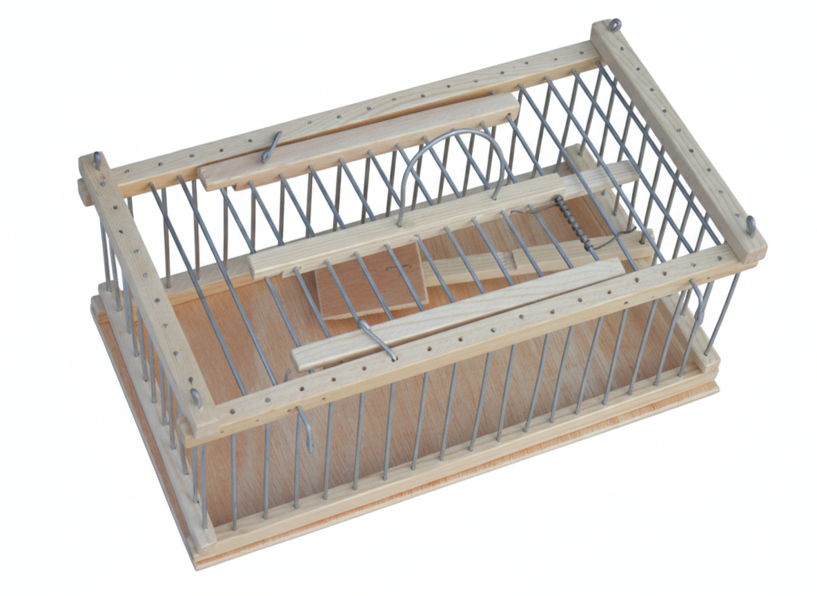 Versatile Hanging Bird Trap Cage with Swing-Trigger – Doubles as a Transport Carrier