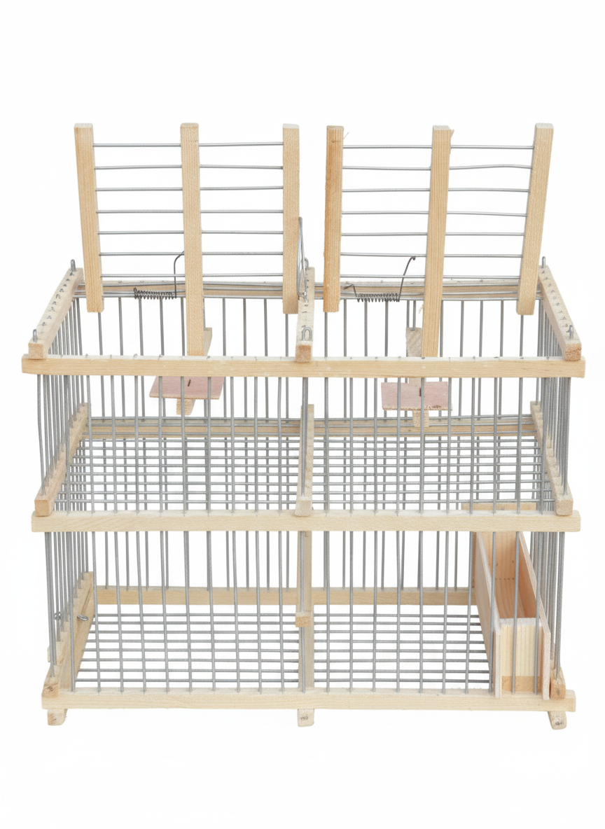 Humane Dual-Compartment Bird Trap with Call Bird Cage – Safe Live Capture for Lost or Escaped Birds