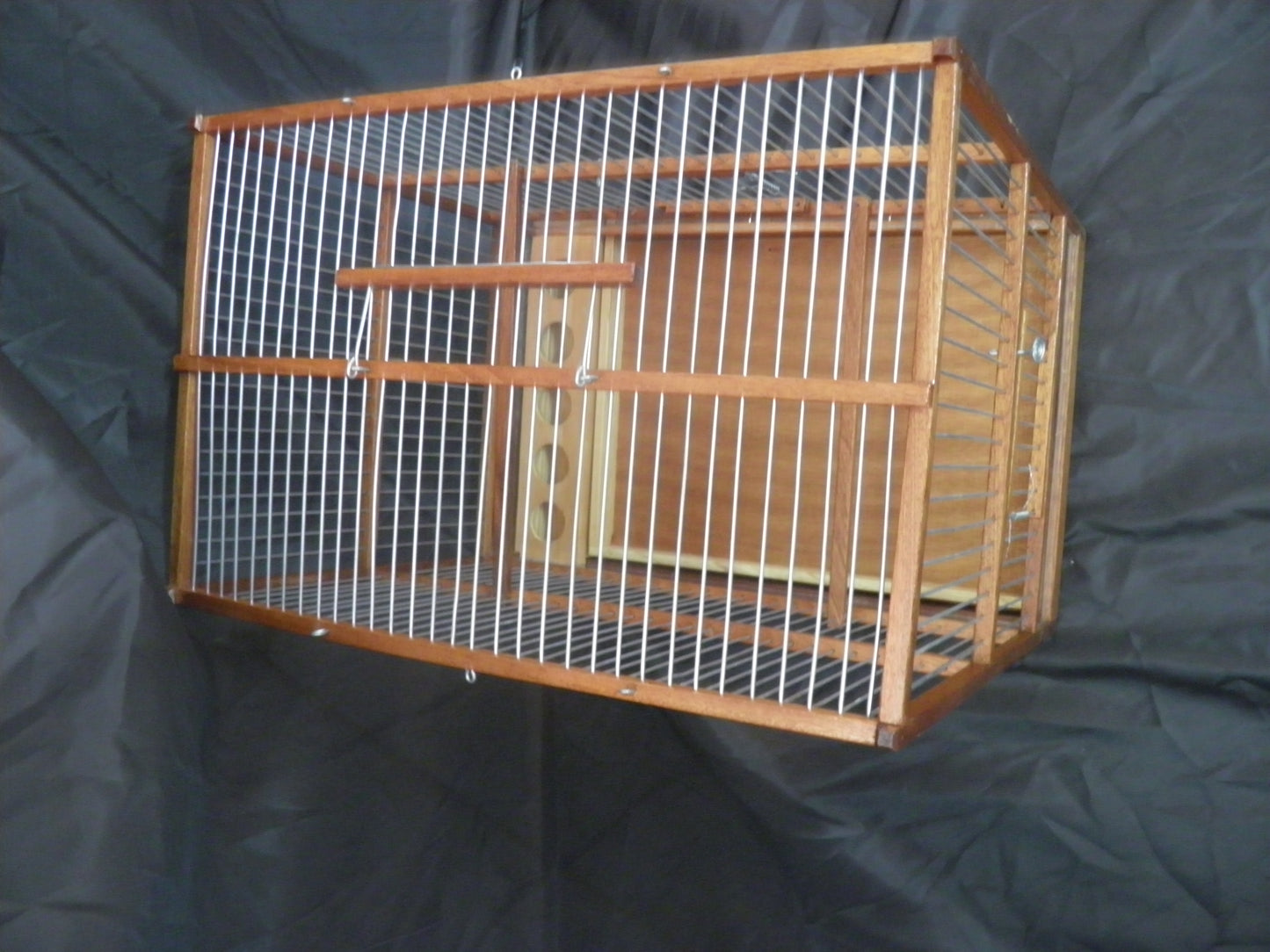 Medium Handcrafted Wooden Bird Cage with Slide-Out Tray & Plexiglass Base
