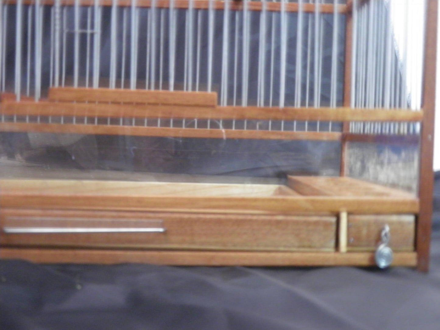 Medium Handcrafted Wooden Bird Cage with Slide-Out Tray & Plexiglass Base