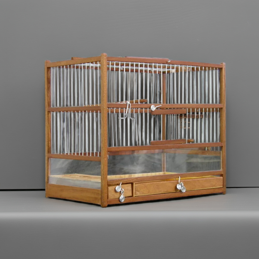 Amazing Wooden Hand Crafted Bird Cage;  Slide Out Tray, Plexiglas.