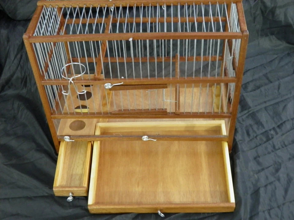 Amazing Wooden Hand Crafted Bird Cage;  Slide Out Tray, Plexiglas.