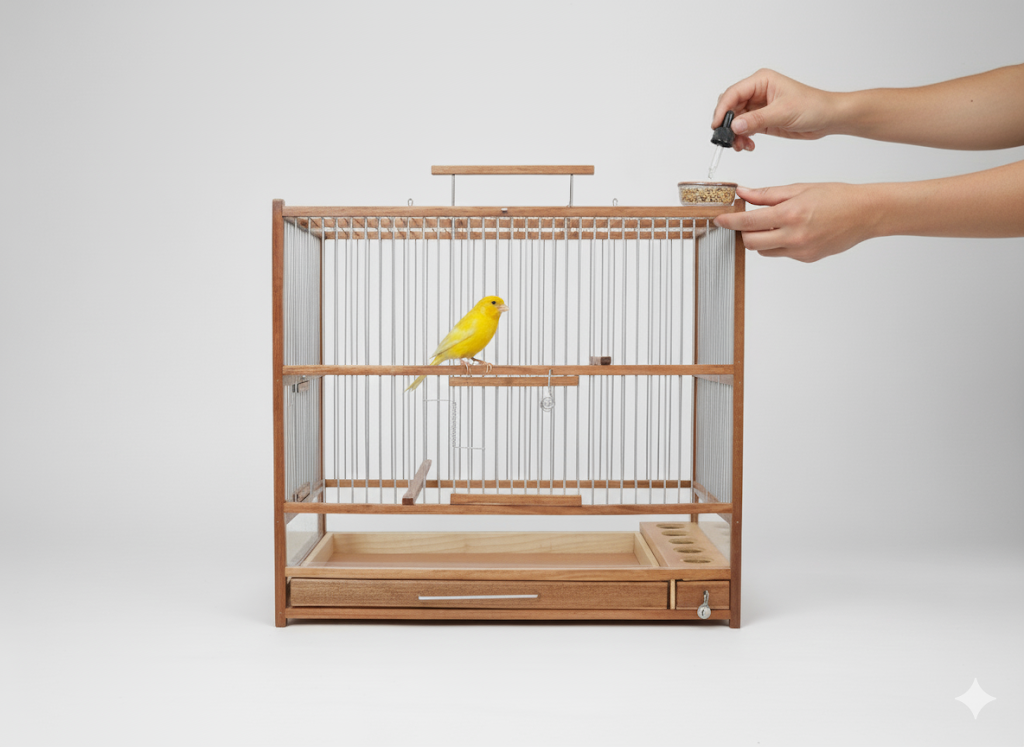 Medium Handcrafted Wooden Bird Cage with Slide-Out Tray & Plexiglass Base