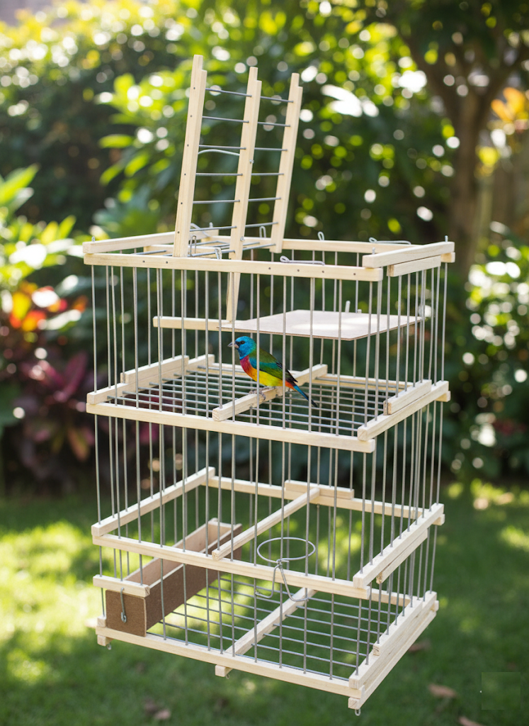 Large Bird Trap Cage with Call Bird Compartment – Ideal for Parrots, Pigeons & More